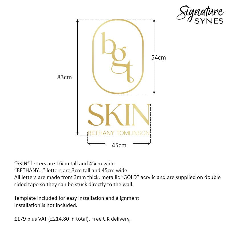 Custom Order - bgt SKIN - metallic "GOLD" - 45cm wide - Double Sided Tape