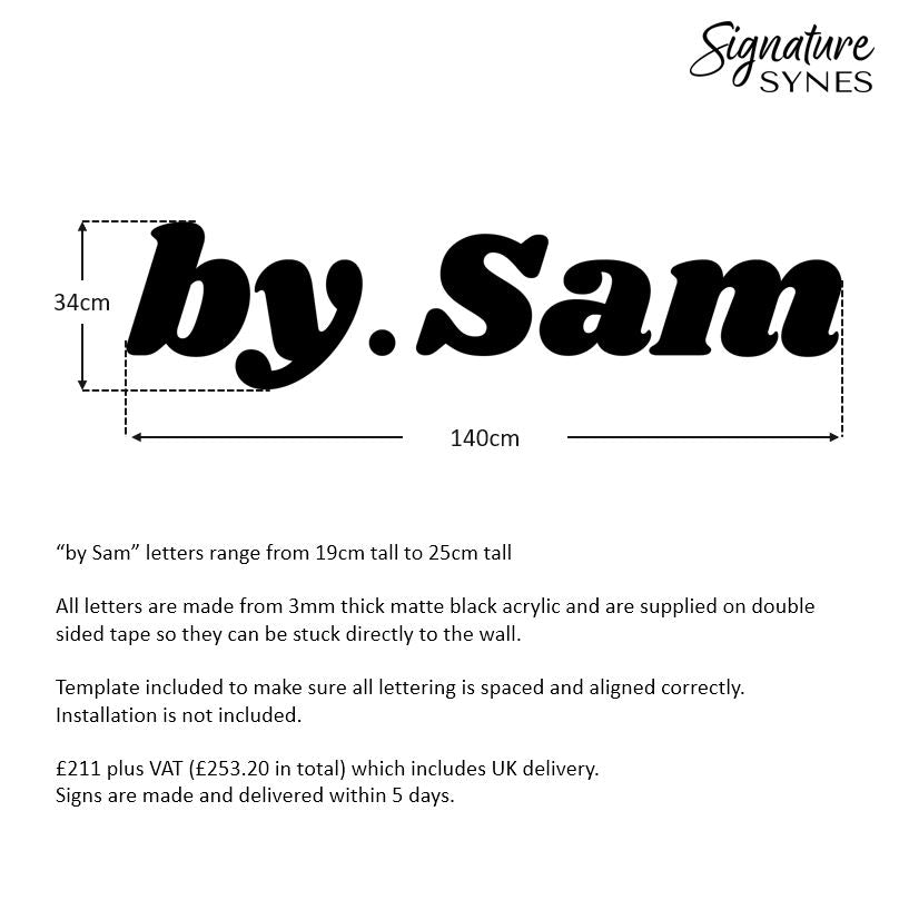 Custom Order - by.Sam - Matte black - 140cm wide - Double Sided Tape