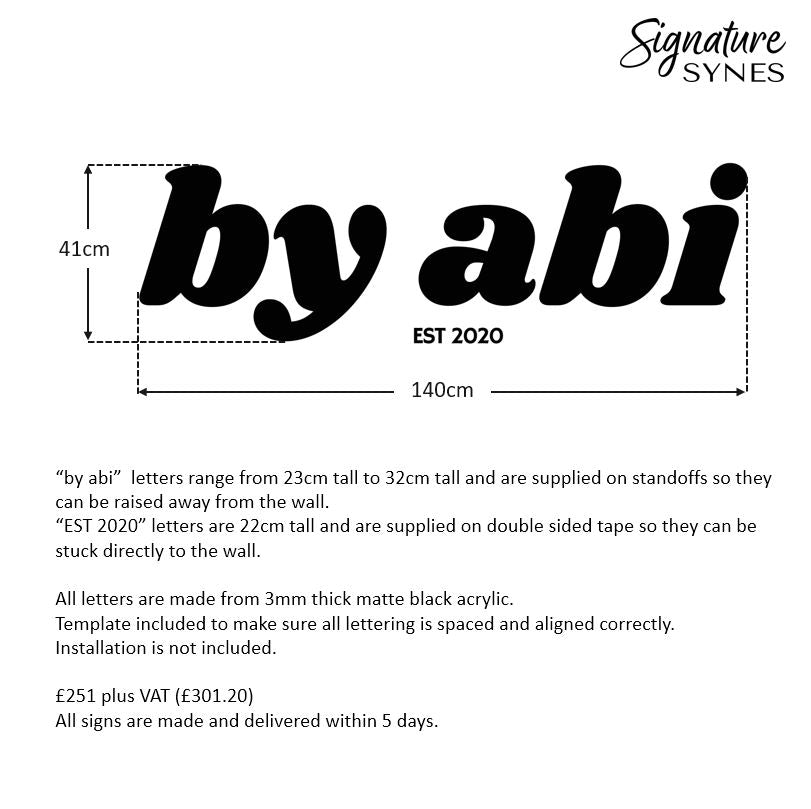 Custom Order - by abi - 140cm wide - Raised Letters + self adhesive letters