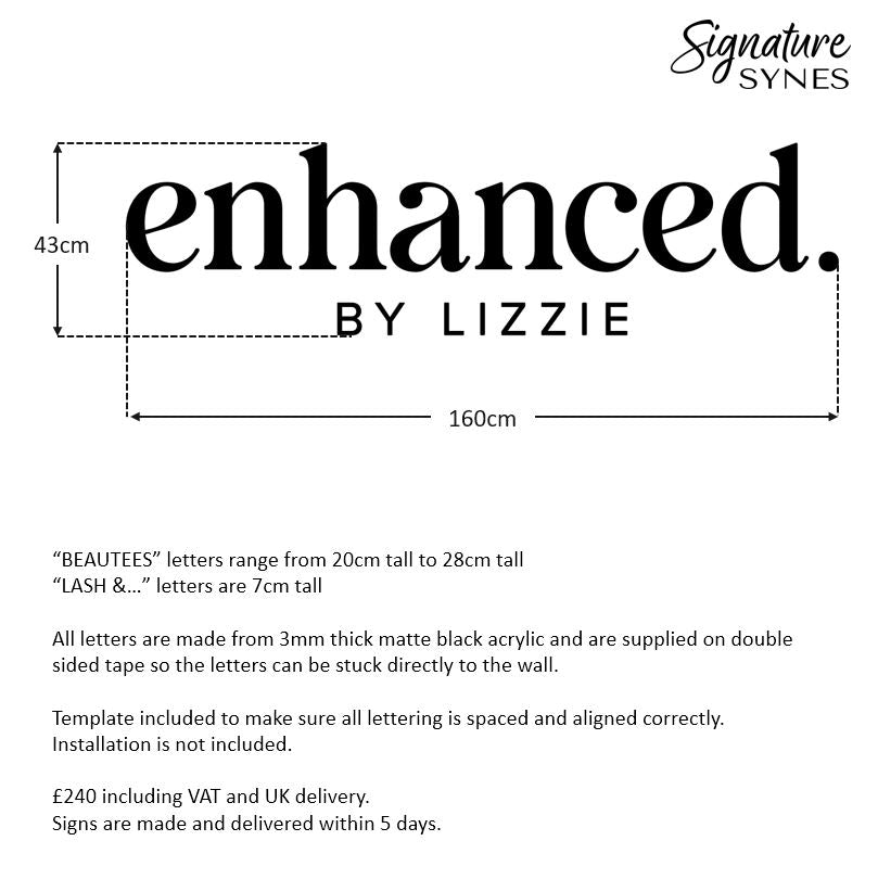 Custom Order - enhanced. BY LIZZIE - Matte black - 160cm wide - Double Sided Tape