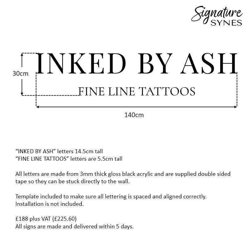 Custom Order INTL - INKED BY ASH - gloss black - 140cm wide - Double Sided Tape