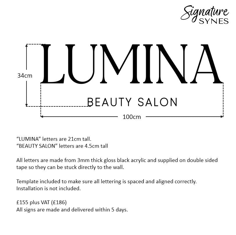 Custom Order - LUMINA - gloss black - 100cm wide - Double Sided Tape