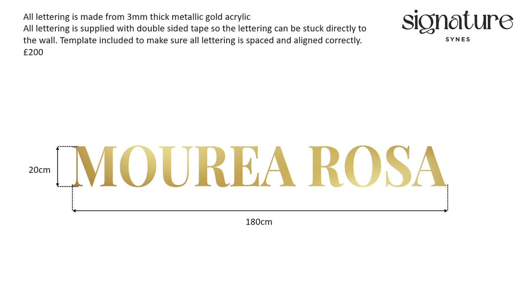 REPLACEMENTS - MOUREA ROSA - METALLIC GOLD ACRYLIC - DOUBLE SIDED TAPE