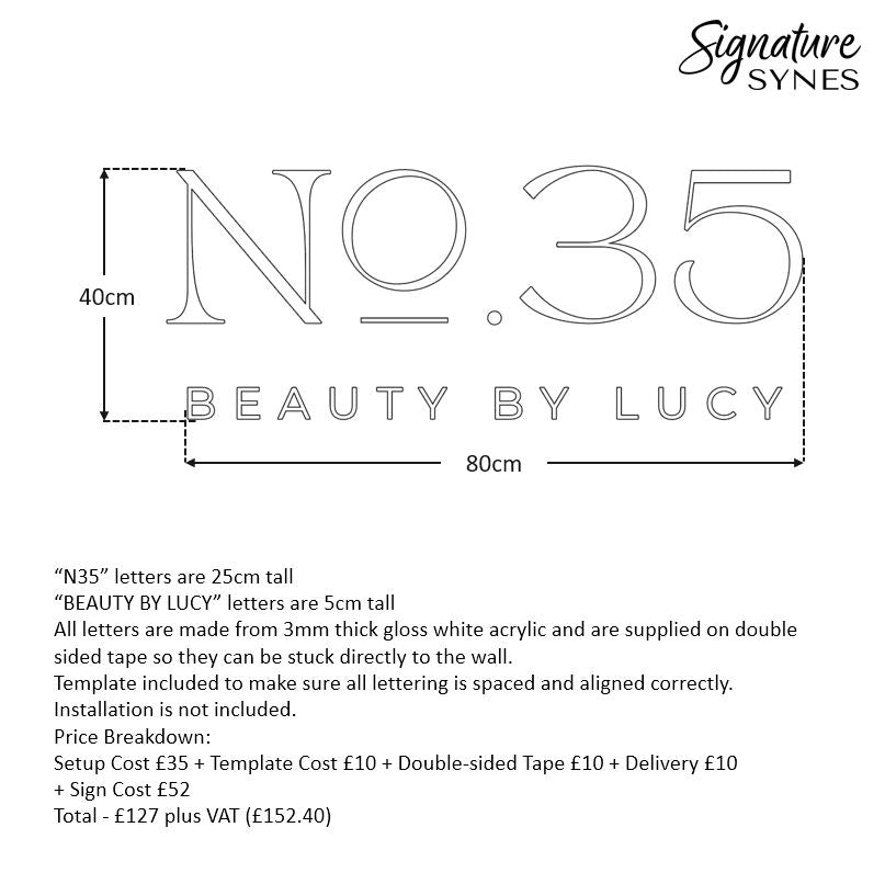 Custom Order -No.35 - gloss white - 80cm wide - Double Sided Tape