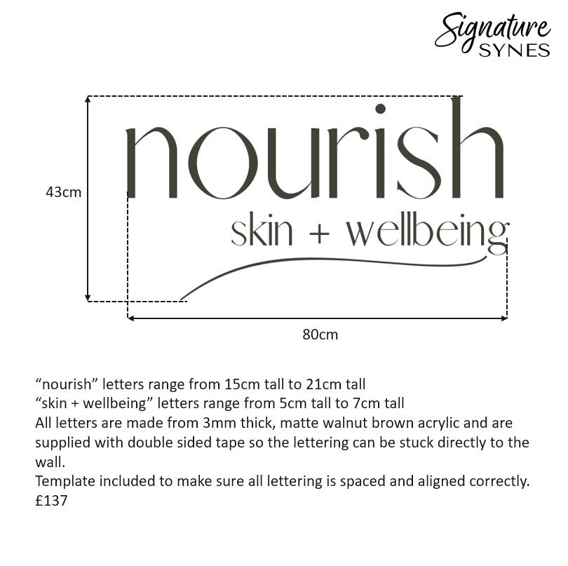 Custom Order - nourish - matte walnut brown - 80cm wide - Double Sided Tape