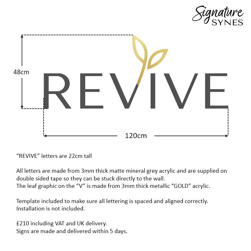 Custom Order - REVIVE - 3mm thick matte mineral grey and metallic gold - 120cm wide - double sided tape