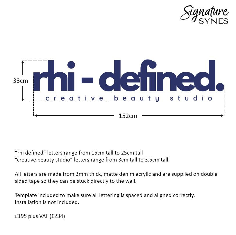 Custom Order - rhi-defined - matte denim - 152cm wide - Double Sided Tape