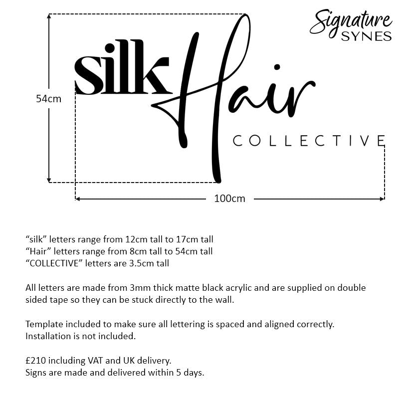 Custom Order - silk Hair COLLECTIVE - Matte black - 100cm wide - Double Sided Tape