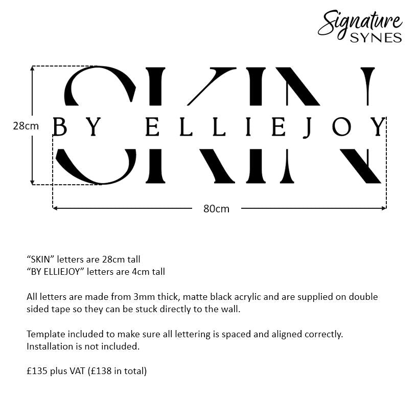 Custom Order - SKIN BY ELLIEJOY - Matte black - 80cm wide - Double Sided Tape
