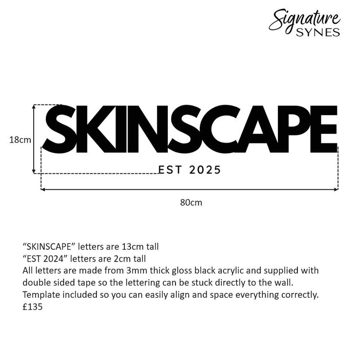 Custom Order - SKINSCAPE - Gloss black - 80cm wide - Double Sided Tape