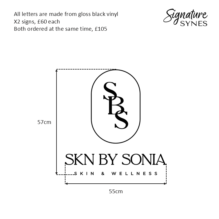 Custom Order - SKN BY SONIA - black vinyl - 55cm wide